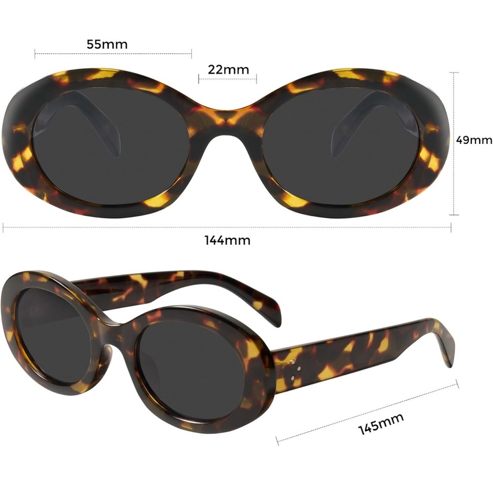 AMAZON mosanana Oval Retro Trendy Sunglasses - Picture 10 of 12